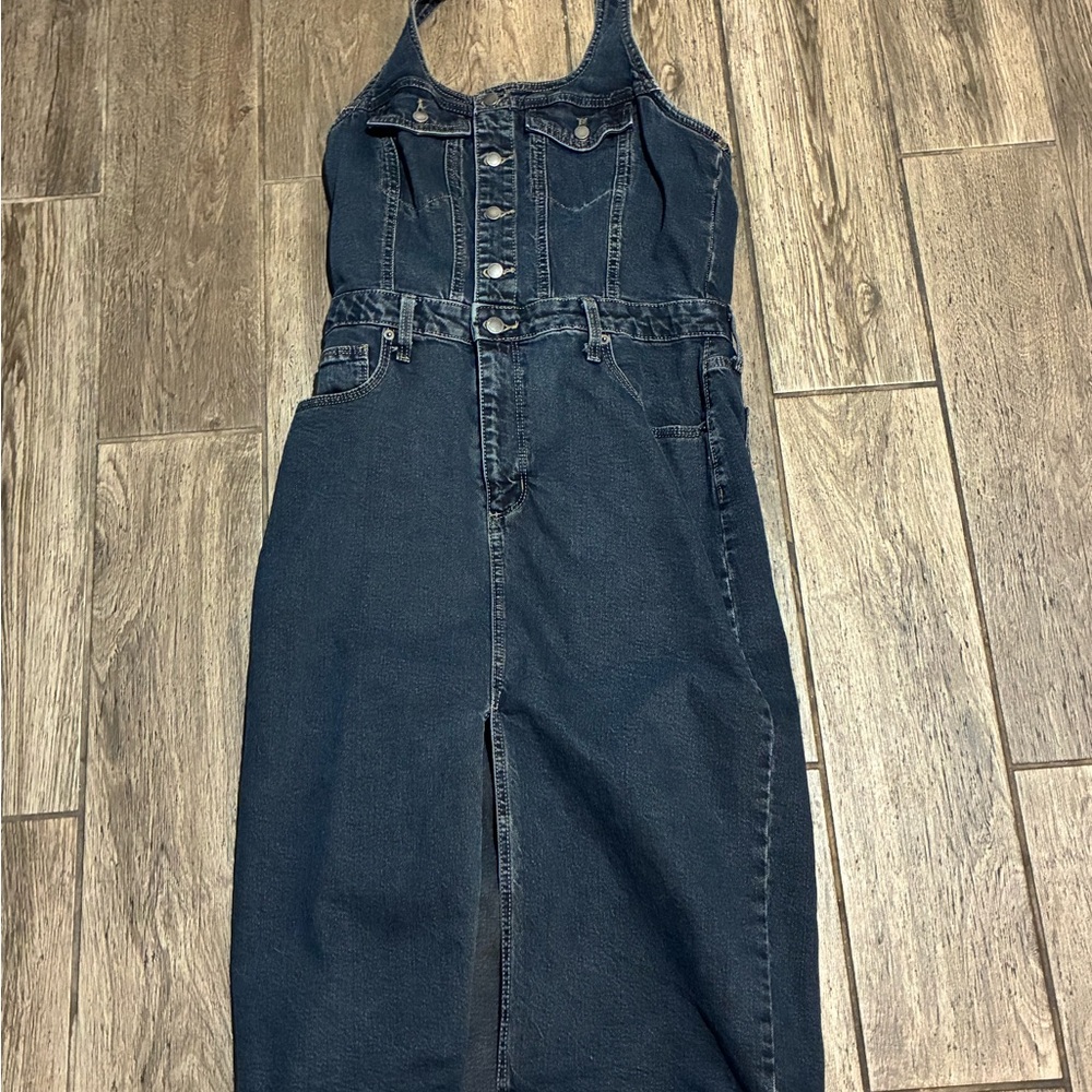 Universal Dark Blue Denim Midi Dress